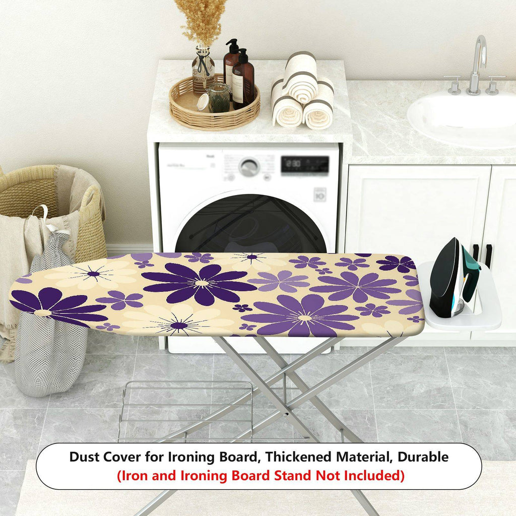 1-Piece Floral Purple Beige Flower  Ironing Board Cover, Universal Size, Without Board