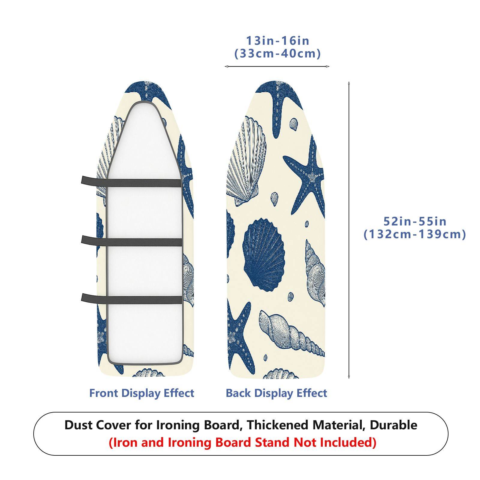 1-Piece Seashell Starfish Ocean  Ironing Board Cover, Universal Size, Without Board