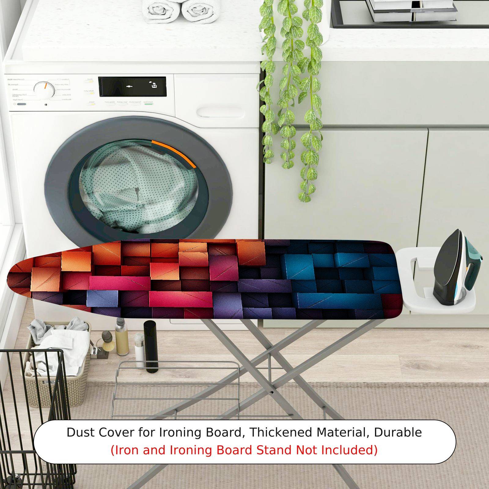 1-Piece Colorful Abstract Geometric Pattern  Ironing Board Cover, Universal Size, Without Board
