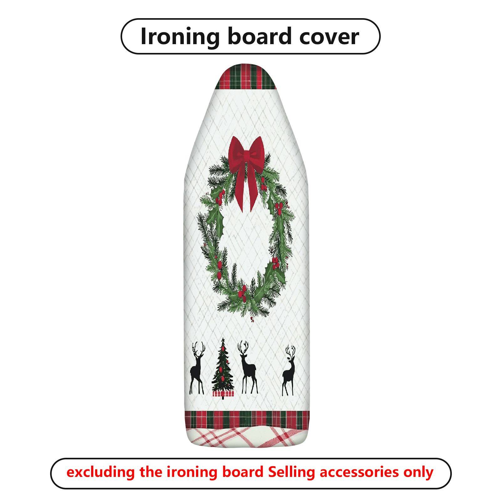 1-Piece Christmas Red Bow Deer  Ironing Board Cover, Universal Size, Without Board