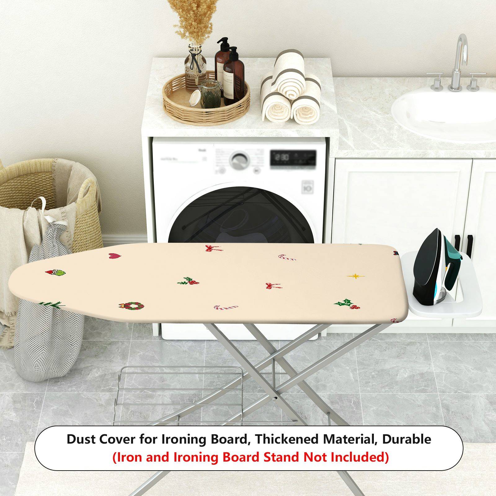 1-Piece Christmas Holiday Celebration  Ironing Board Cover, Universal Size, Without Board