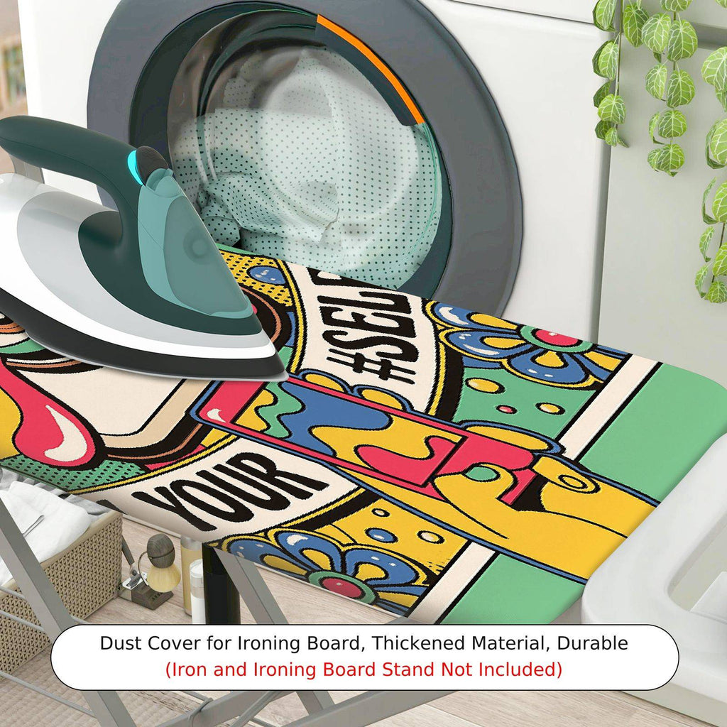 1-Piece Colorful Retro Camera Graphic  Ironing Board Cover, Universal Size, Without Board