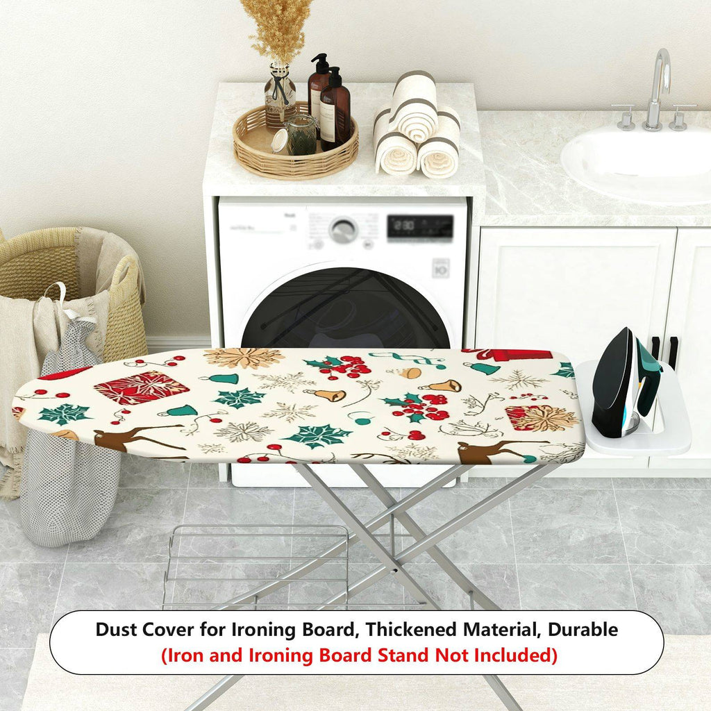 1-Piece Christmas Deer Bell  Ironing Board Cover, Universal Size, Without Board