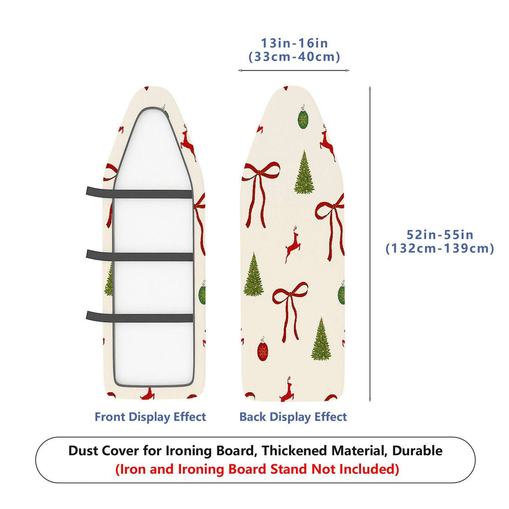 1-Piece Christmas Reindeer Ribbon  Ironing Board Cover, Universal Size, Without Board