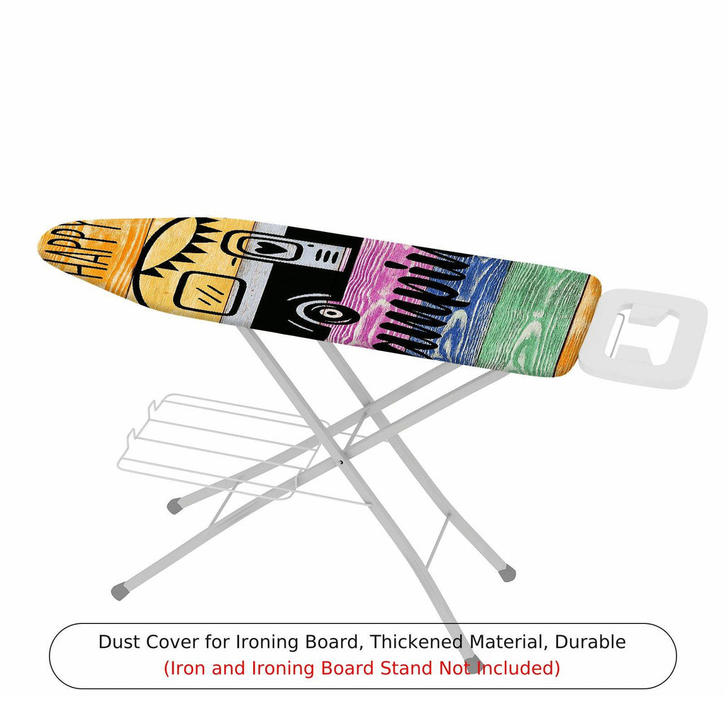 1-Piece Campers Retro Colorful  Ironing Board Cover, Universal Size, Without Board