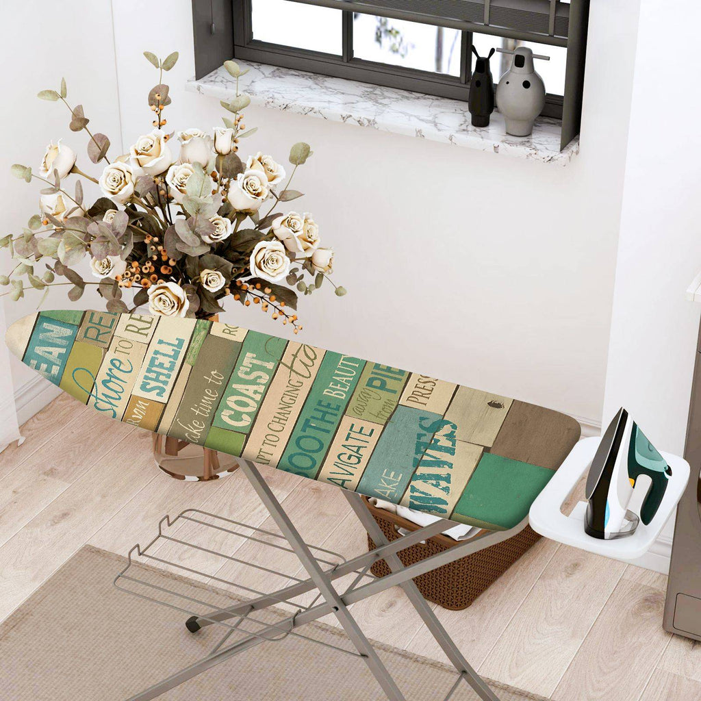 1-Piece Nautical Beach Ocean  Ironing Board Cover, Universal Size, Without Board