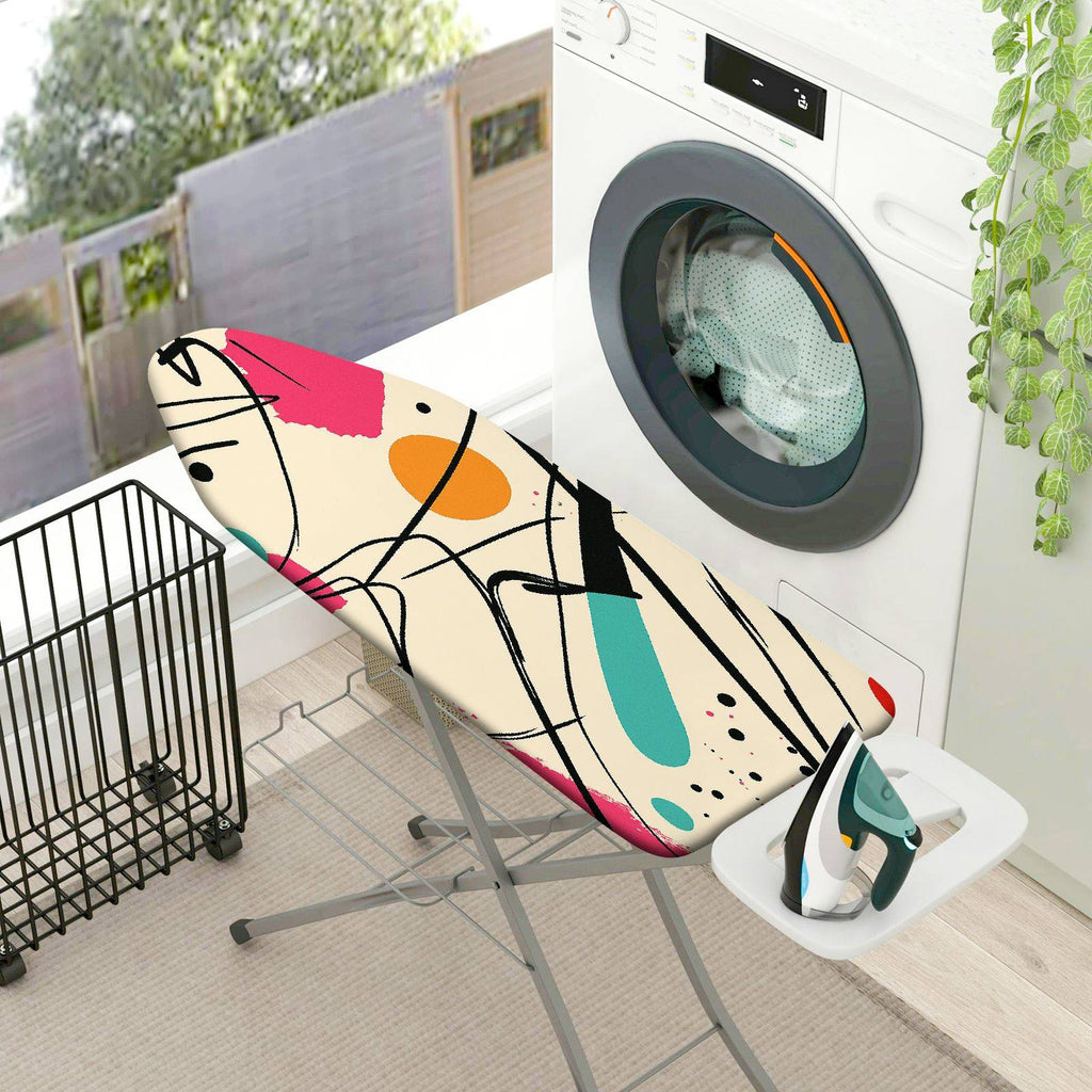 1-Piece Abstract Art Colorful Patterns Modern  Ironing Board Cover, Universal Size, Without Board