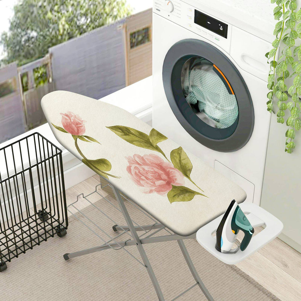 1-Piece Floral Green Pink  Ironing Board Cover, Universal Size, Without Board