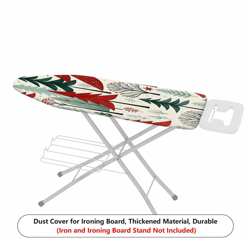 1-Piece Christmas Tree Winter Forest Red Green  Ironing Board Cover, Universal Size, Without Board