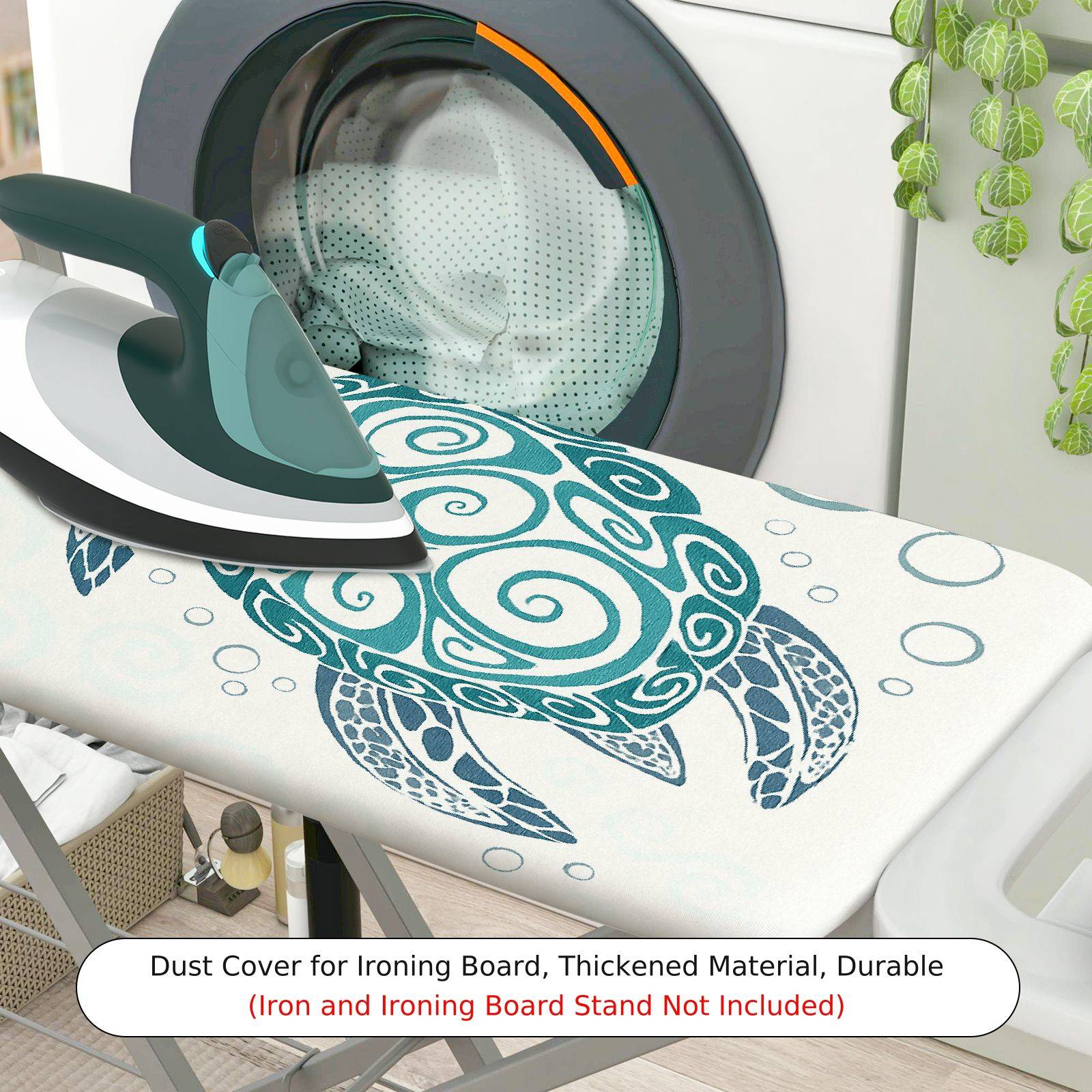 1-Piece Sea Turtle Aqua Blue Ocean  Ironing Board Cover, Universal Size, Without Board