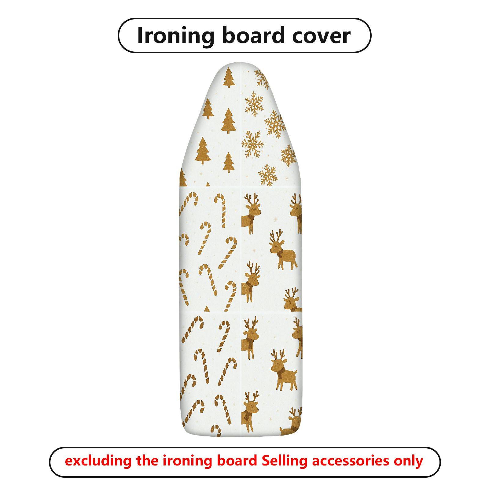 1-Piece Christmas Reindeer Snowflakes  Ironing Board Cover, Universal Size, Without Board