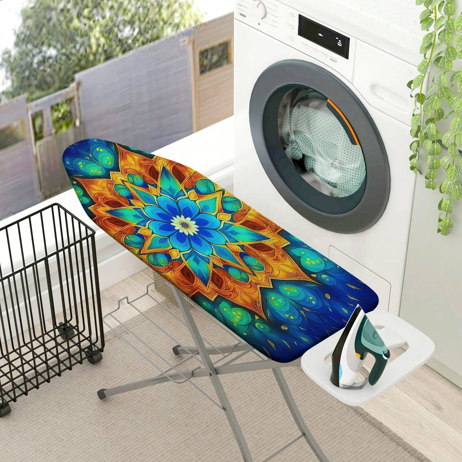 1-Piece Mandala Abstract Colorful  Ironing Board Cover, Universal Size, Without Board