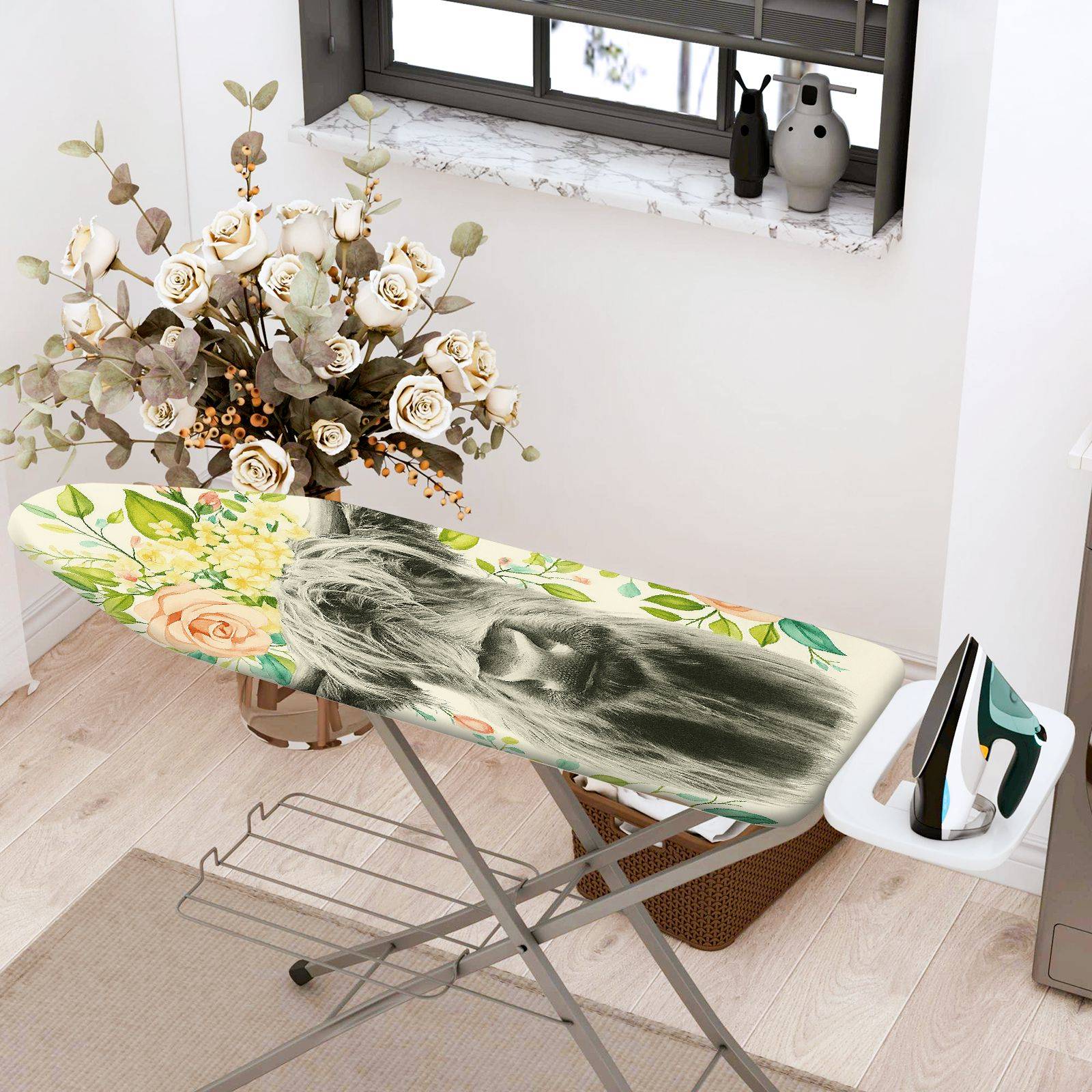 1-Piece Floral Animal Nature  Ironing Board Cover, Universal Size, Without Board