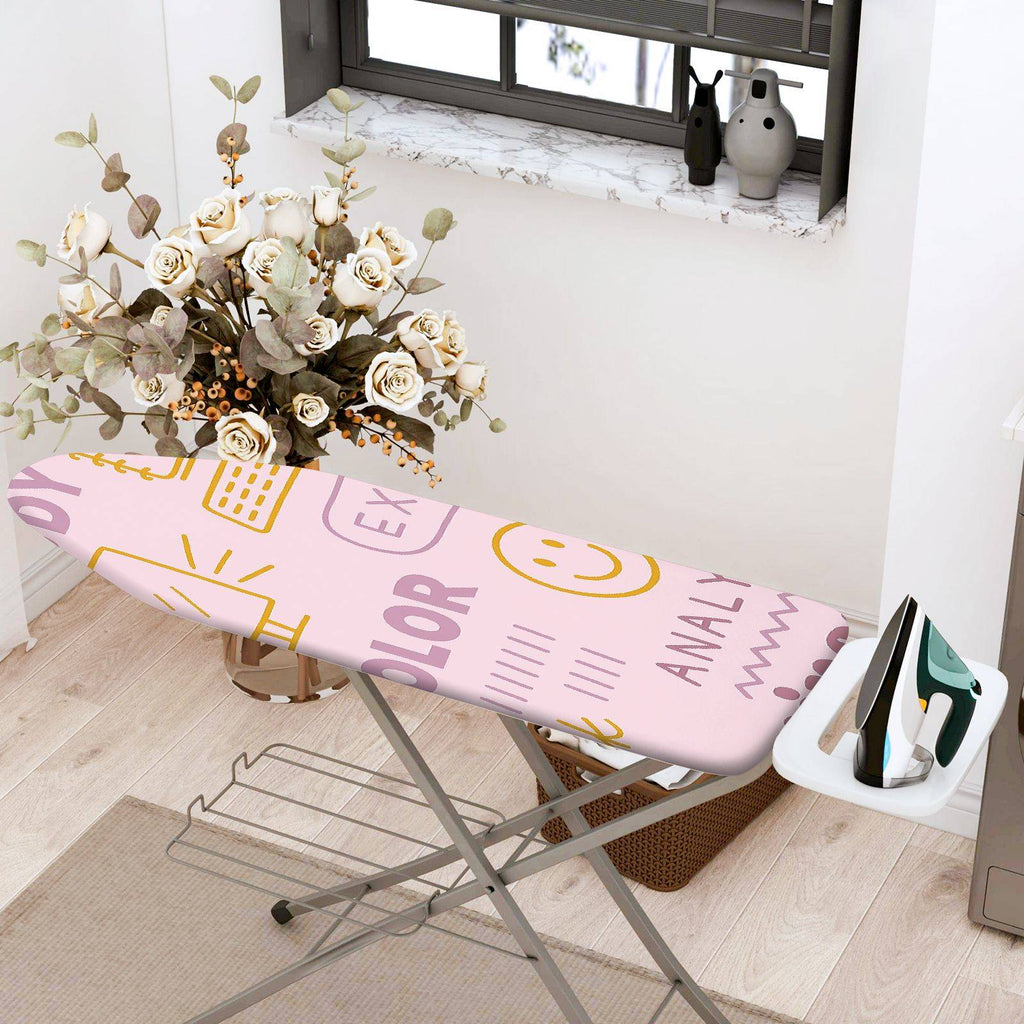 1-Piece Pink  Smile Abstract  Ironing Board Cover, Universal Size, Without Board