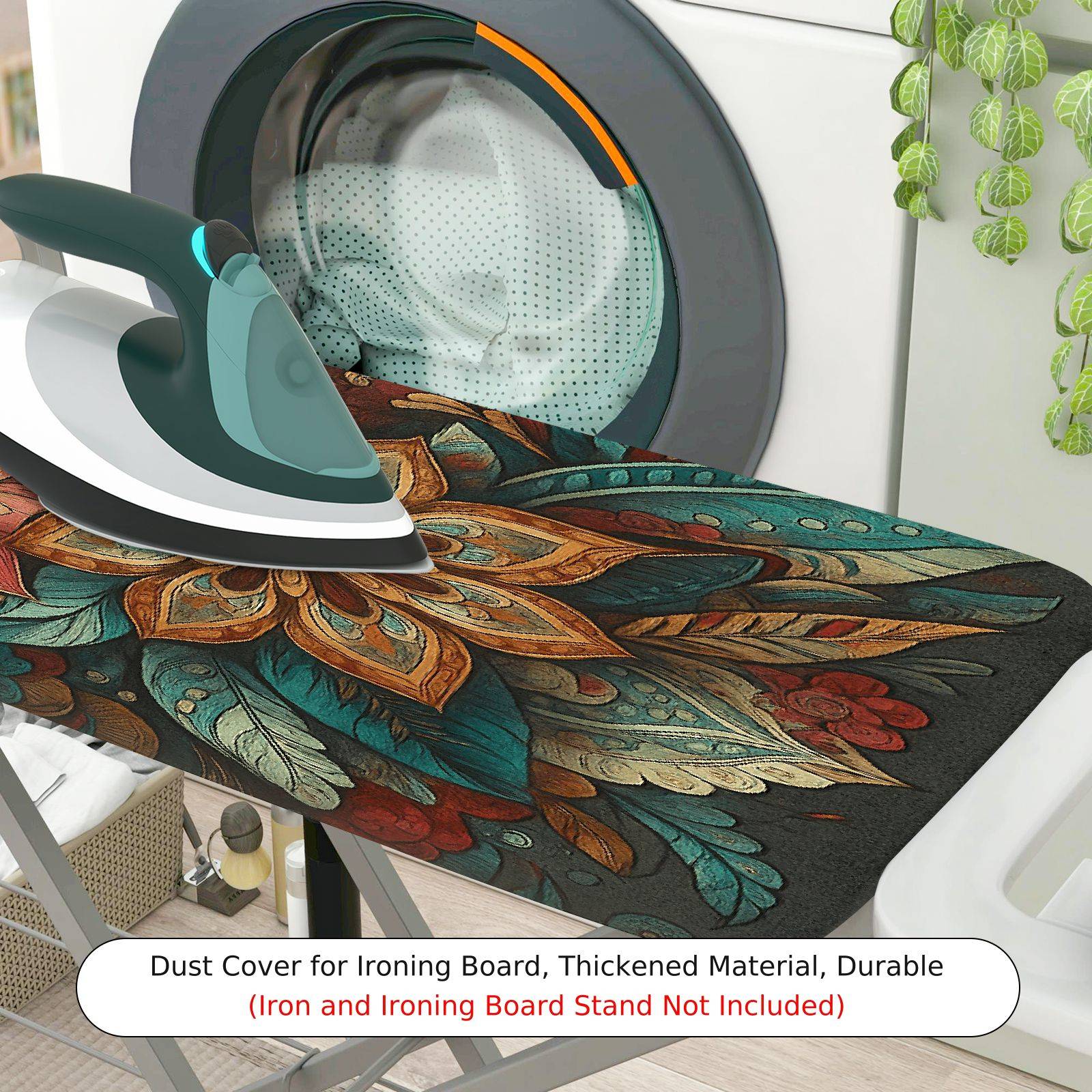 1-Piece Floral Abstract Vintage  Ironing Board Cover, Universal Size, Without Board