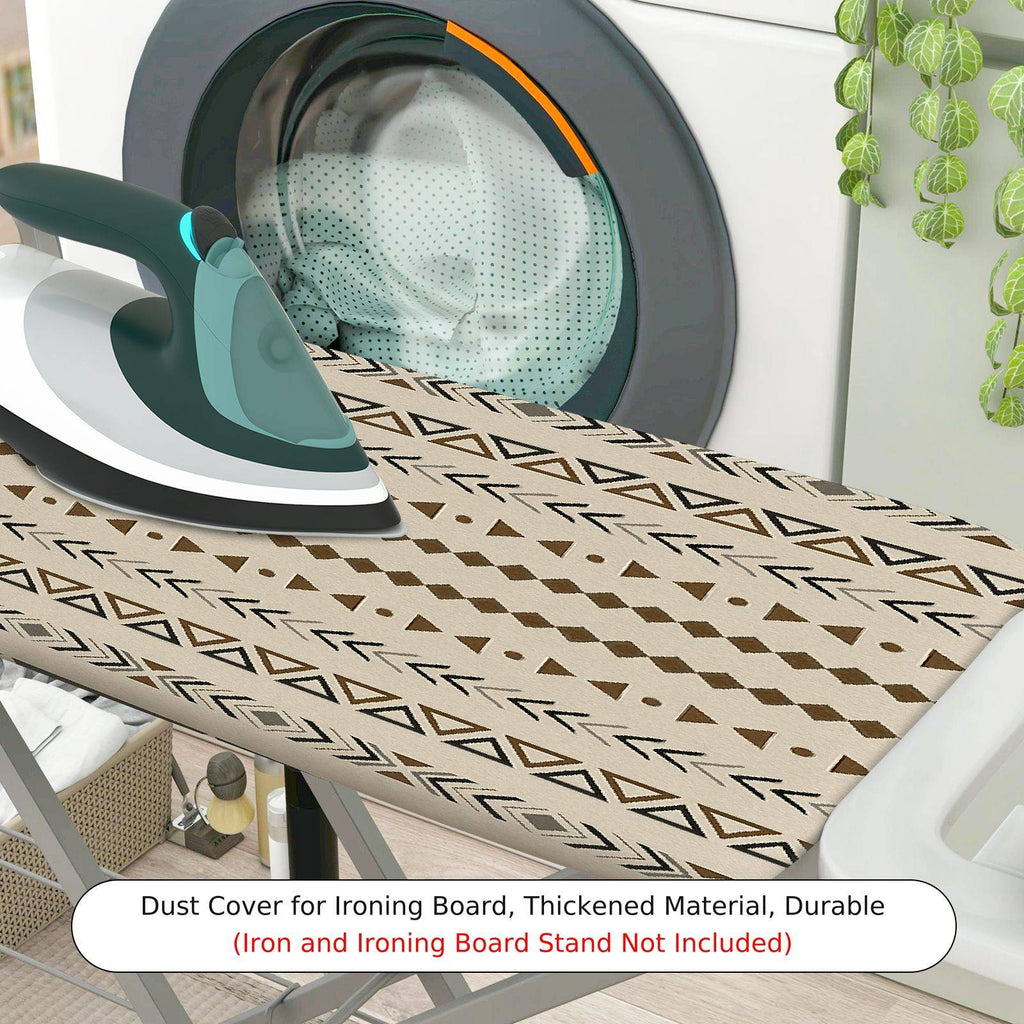 1-Piece Geometric Striped Beige  Ironing Board Cover, Universal Size, Without Board