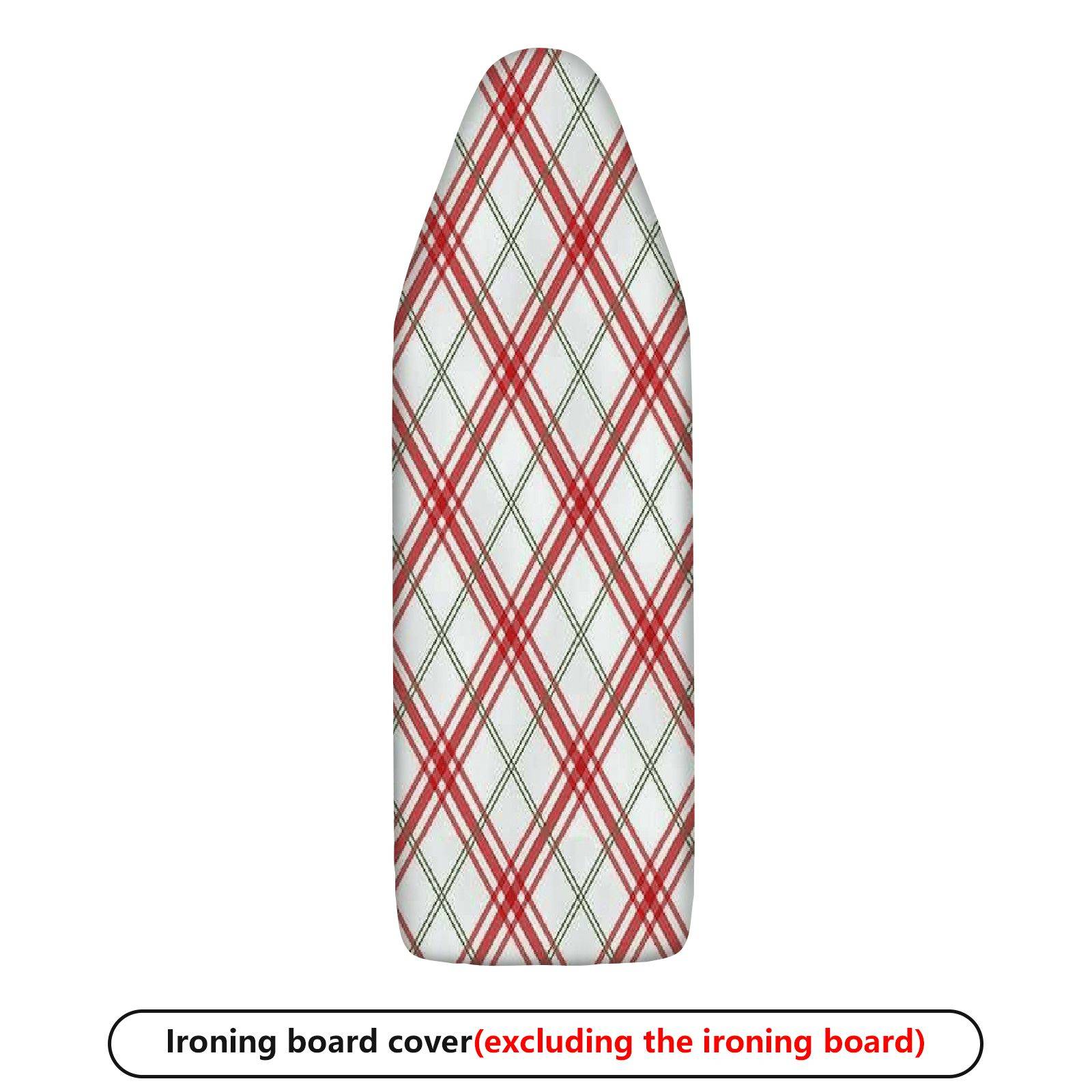 1-Piece Red Plaid Checkered Pattern Christmas  Ironing Board Cover, Universal Size, Without Board