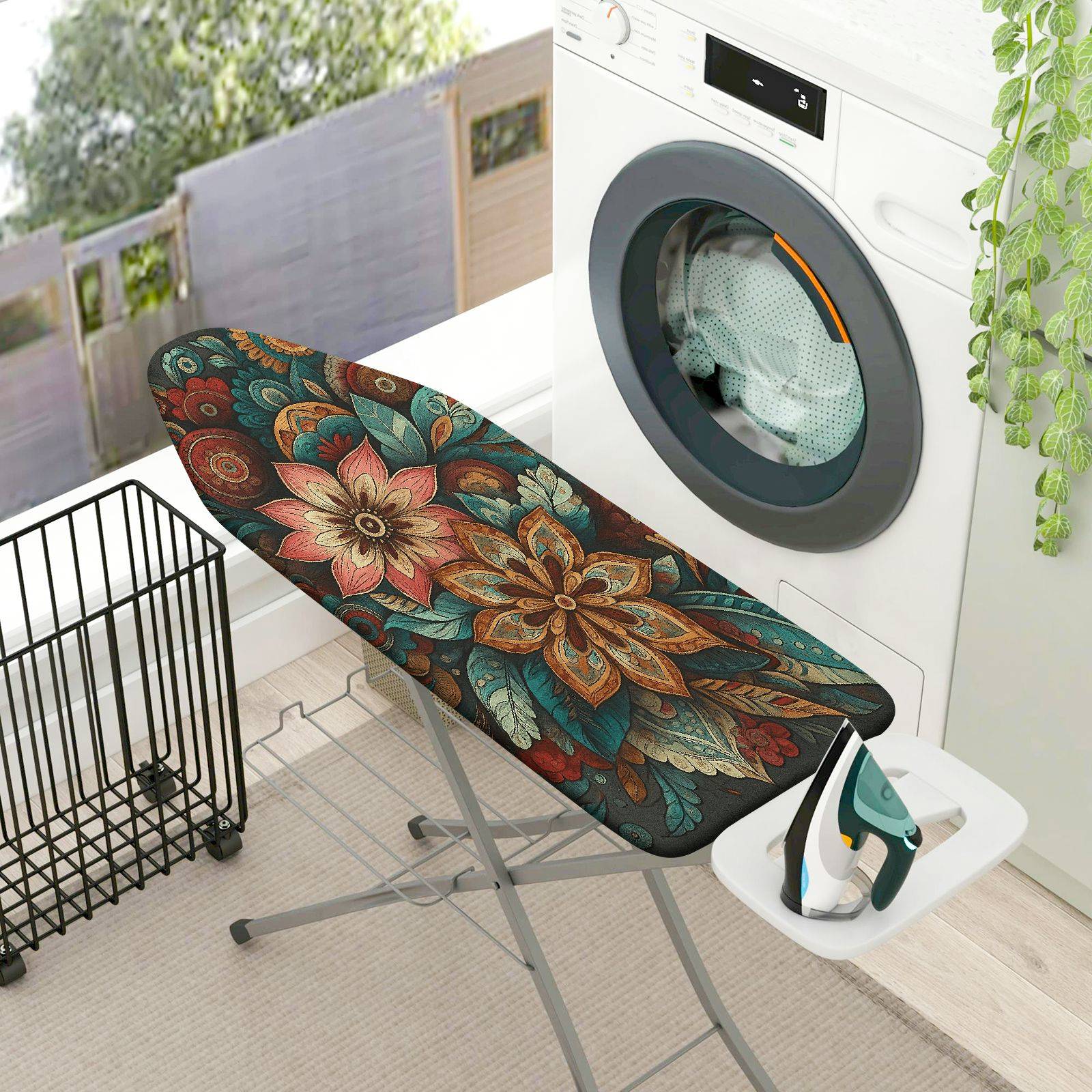 1-Piece Floral Abstract Vintage  Ironing Board Cover, Universal Size, Without Board