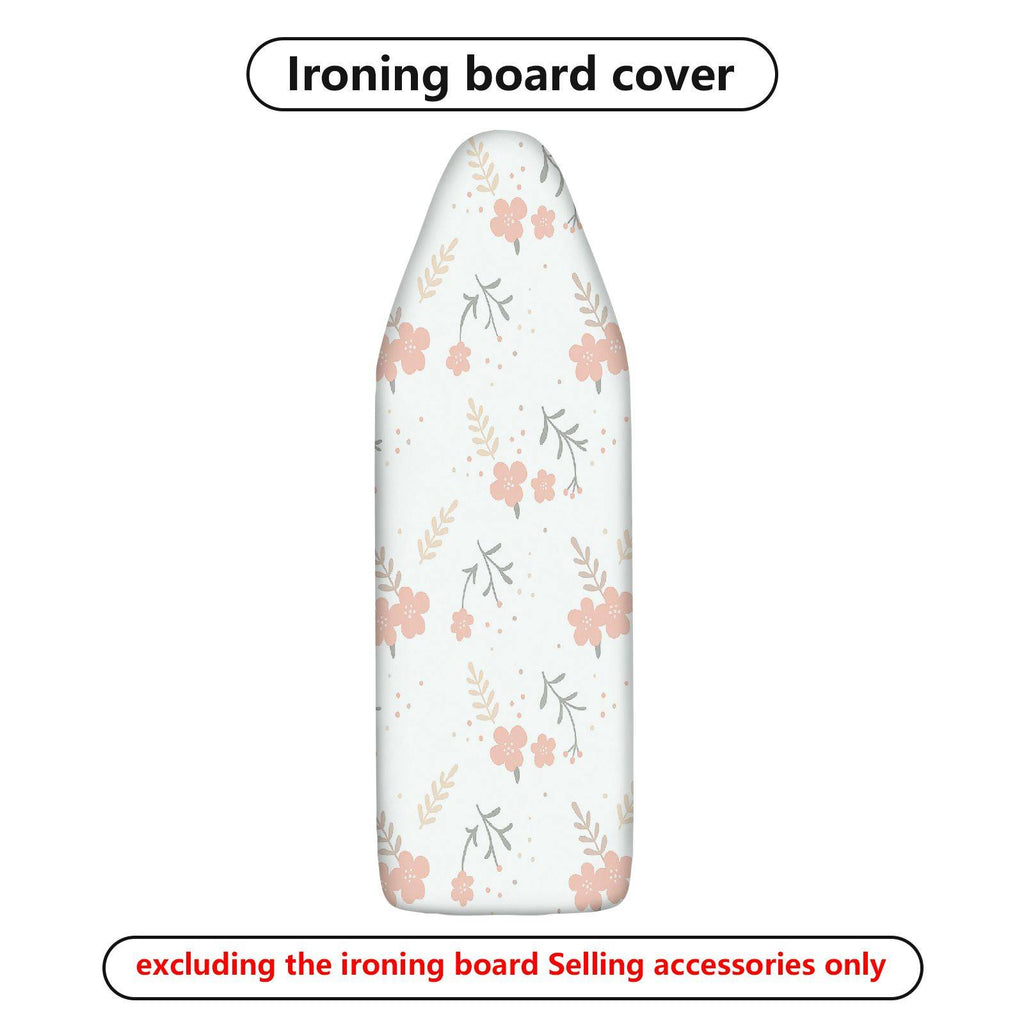 1-Piece Floral Pattern Pink Flower Beige Leaf  Ironing Board Cover, Universal Size, Without Board