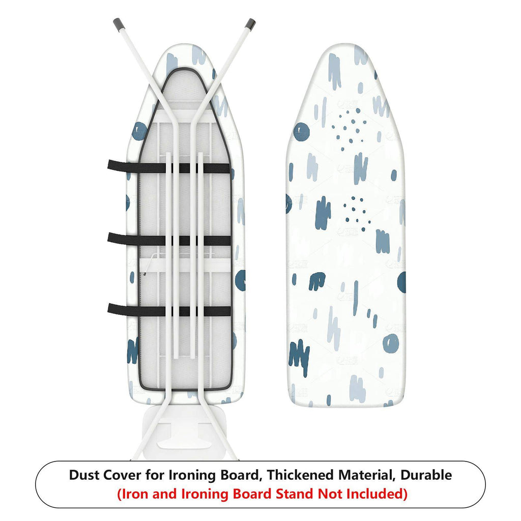 1-Piece Abstract Art Pattern White Blue Splash  Ironing Board Cover, Universal Size, Without Board