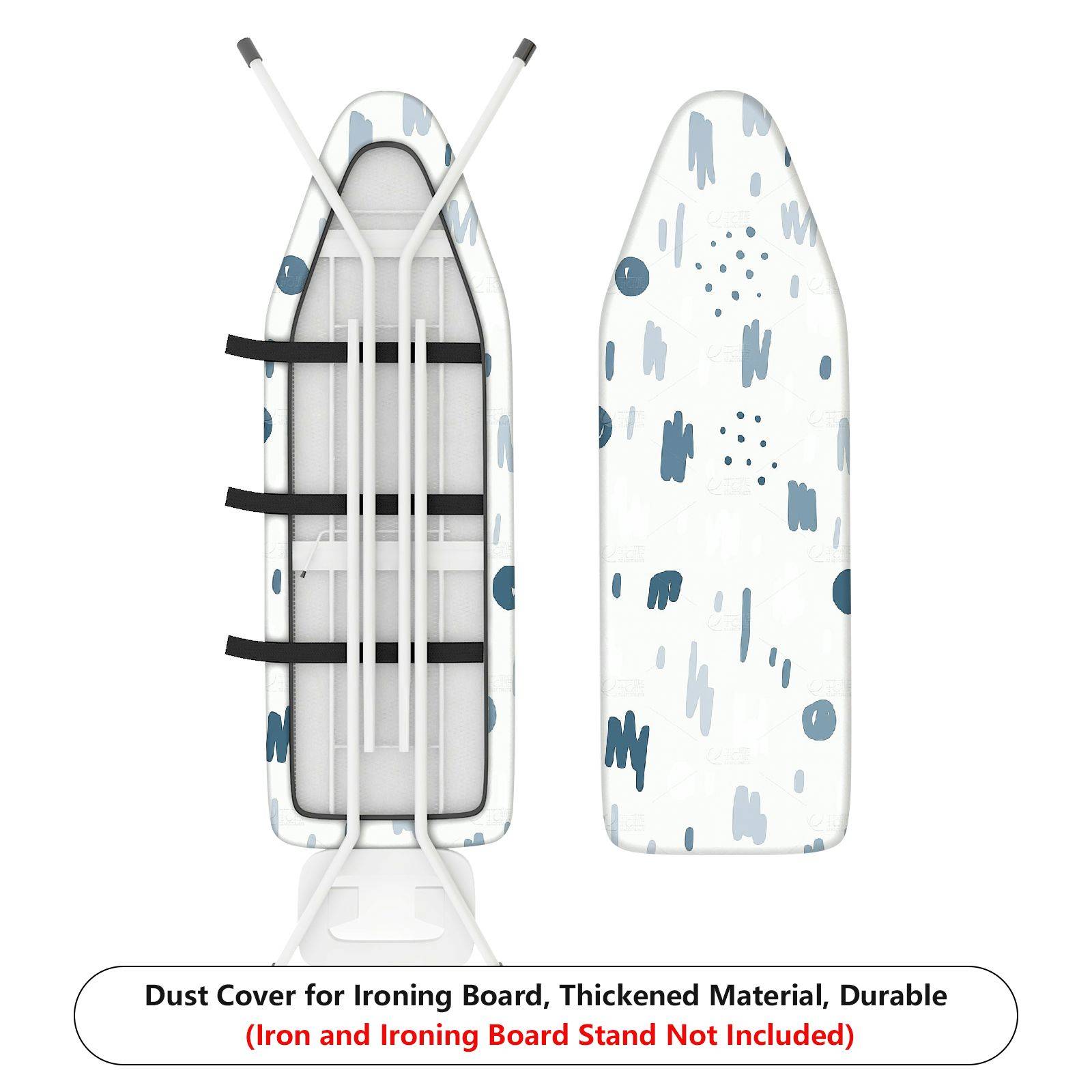 1-Piece Abstract Art Pattern White Blue Splash  Ironing Board Cover, Universal Size, Without Board