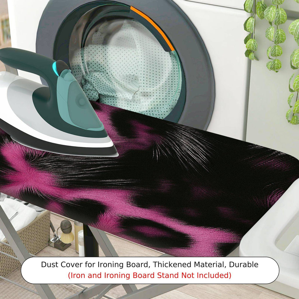1-Piece Pink Black Leopard Pattern  Ironing Board Cover, Universal Size, Without Board
