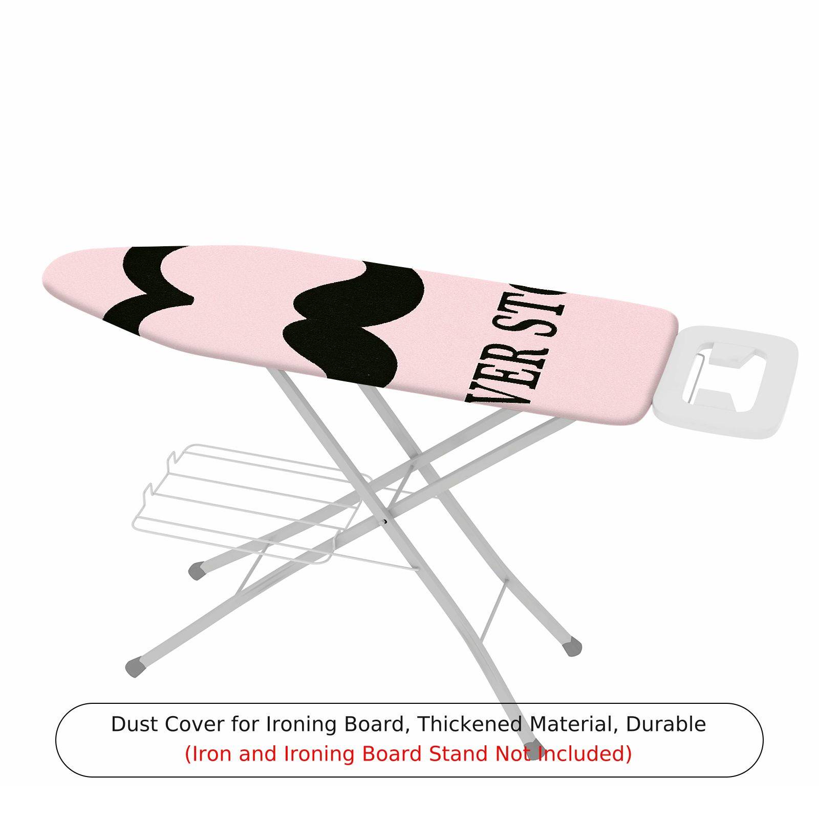 1-Piece Pink Black Mustache  Ironing Board Cover, Universal Size, Without Board