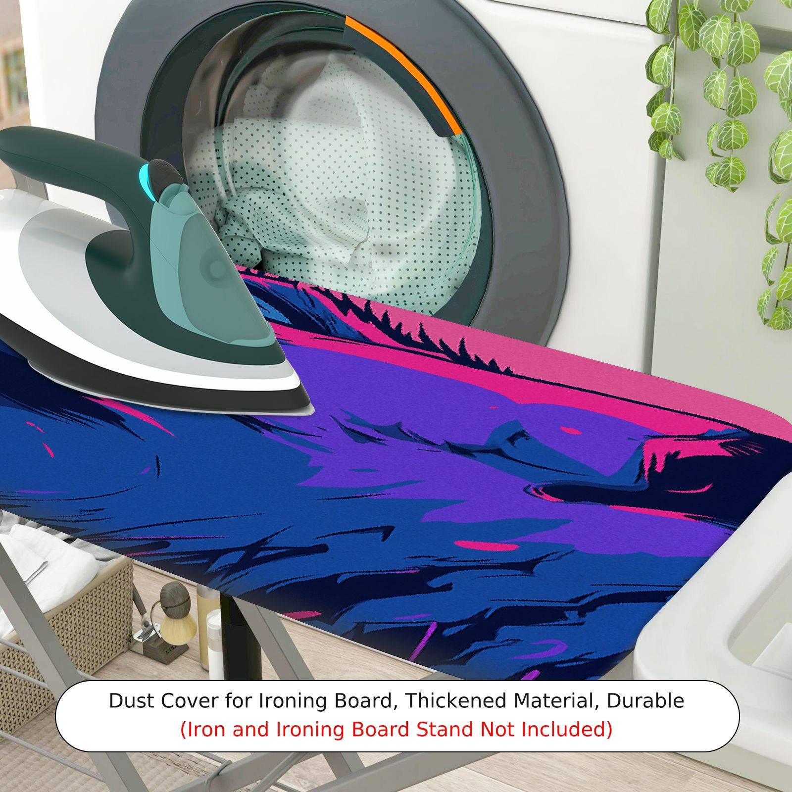 1-Piece Abstract Colorful Wolf  Ironing Board Cover, Universal Size, Without Board