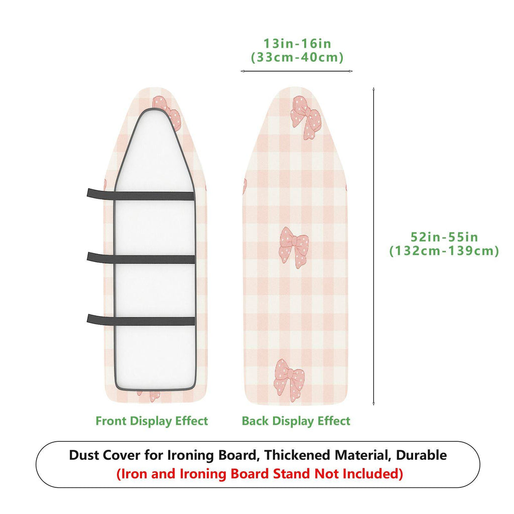 1-Piece Plaid Pink Bow  Ironing Board Cover, Universal Size, Without Board
