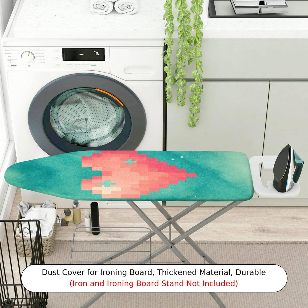 1-Piece Pixel Art Pink Green  Ironing Board Cover, Universal Size, Without Board