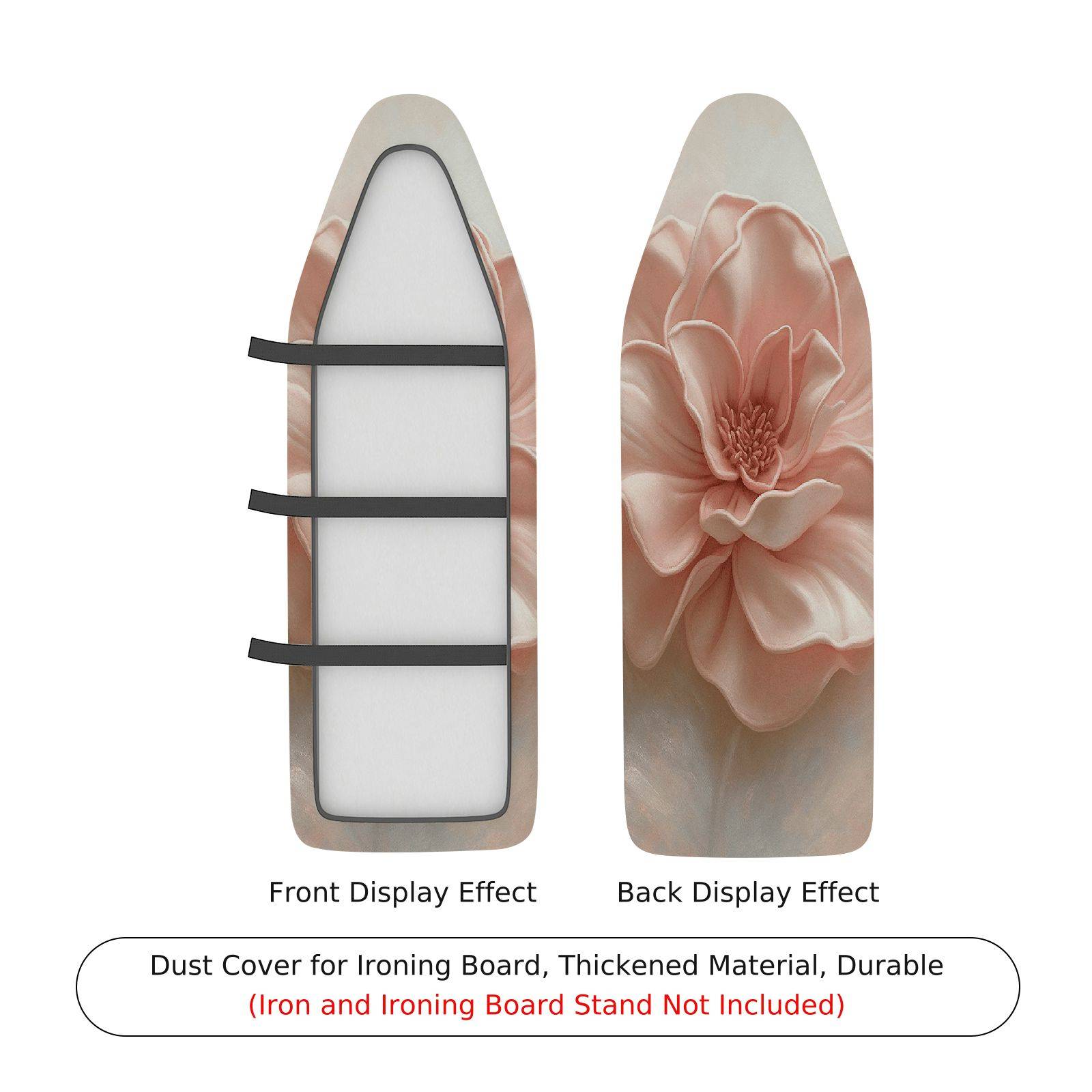 1-Piece Floral Elegant Pink  Ironing Board Cover, Universal Size, Without Board