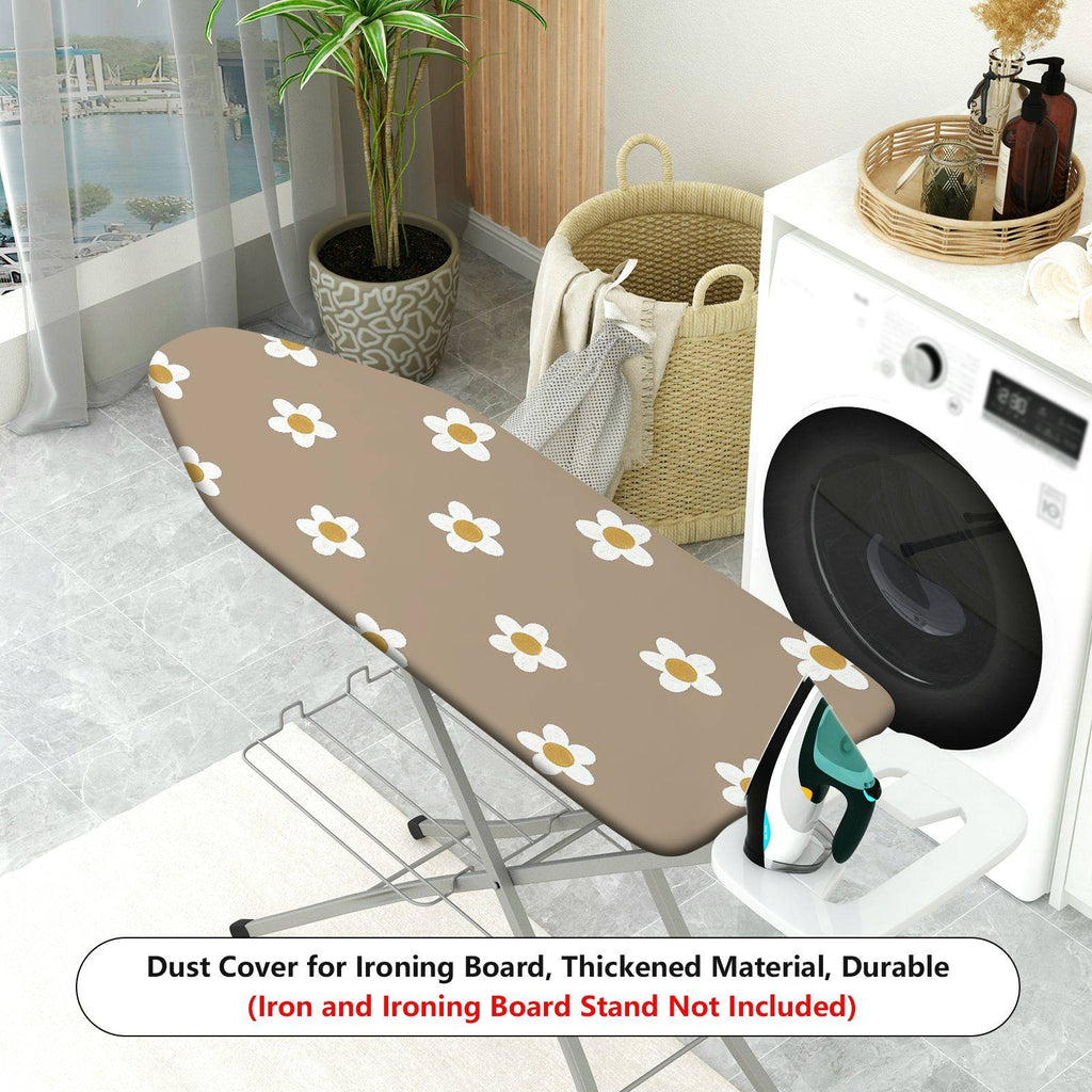 1-Piece Daisy Floral Beige  Ironing Board Cover, Universal Size, Without Board