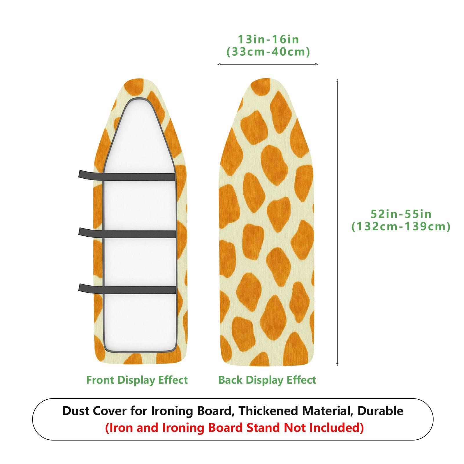 1-Piece Giraffe Pattern Animal Print Yellow  Ironing Board Cover, Universal Size, Without Board
