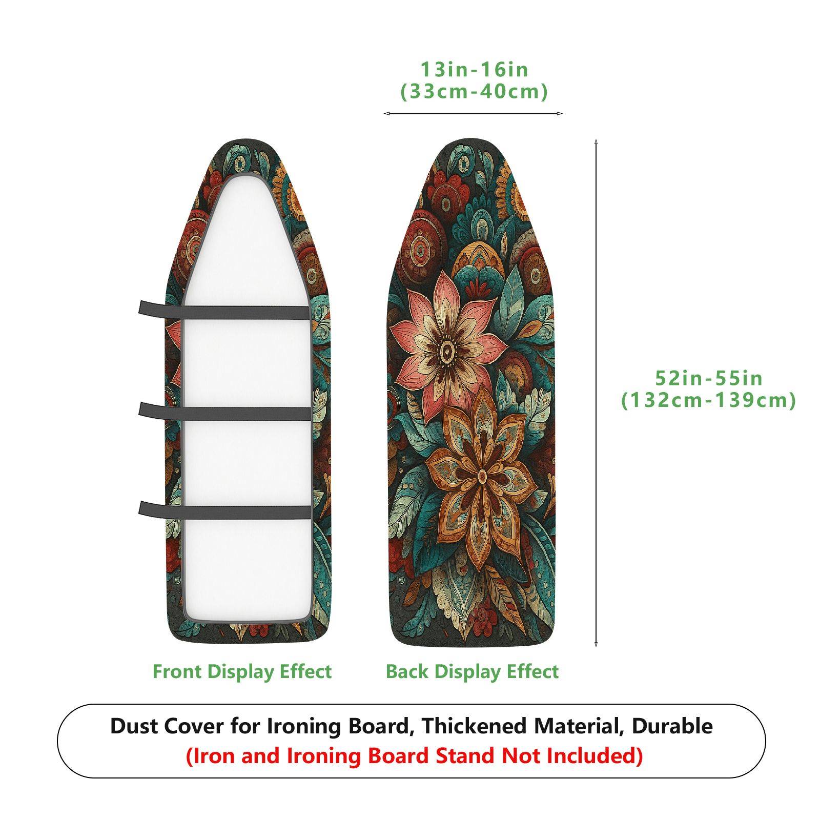 1-Piece Floral Abstract Vintage  Ironing Board Cover, Universal Size, Without Board