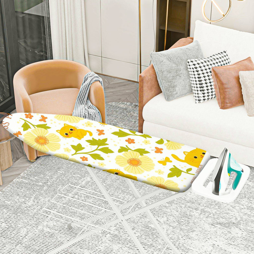 1-Piece Floral  Animal Yellow  Ironing Board Cover, Universal Size, Without Board