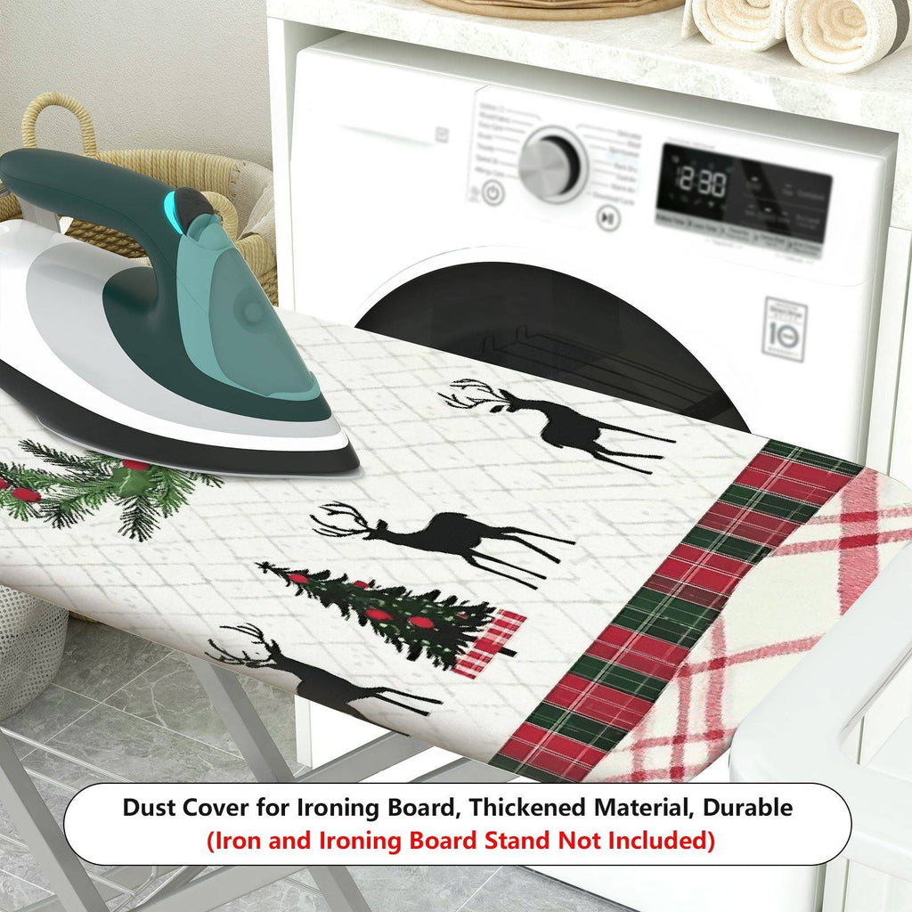 1-Piece Christmas Red Bow Deer  Ironing Board Cover, Universal Size, Without Board