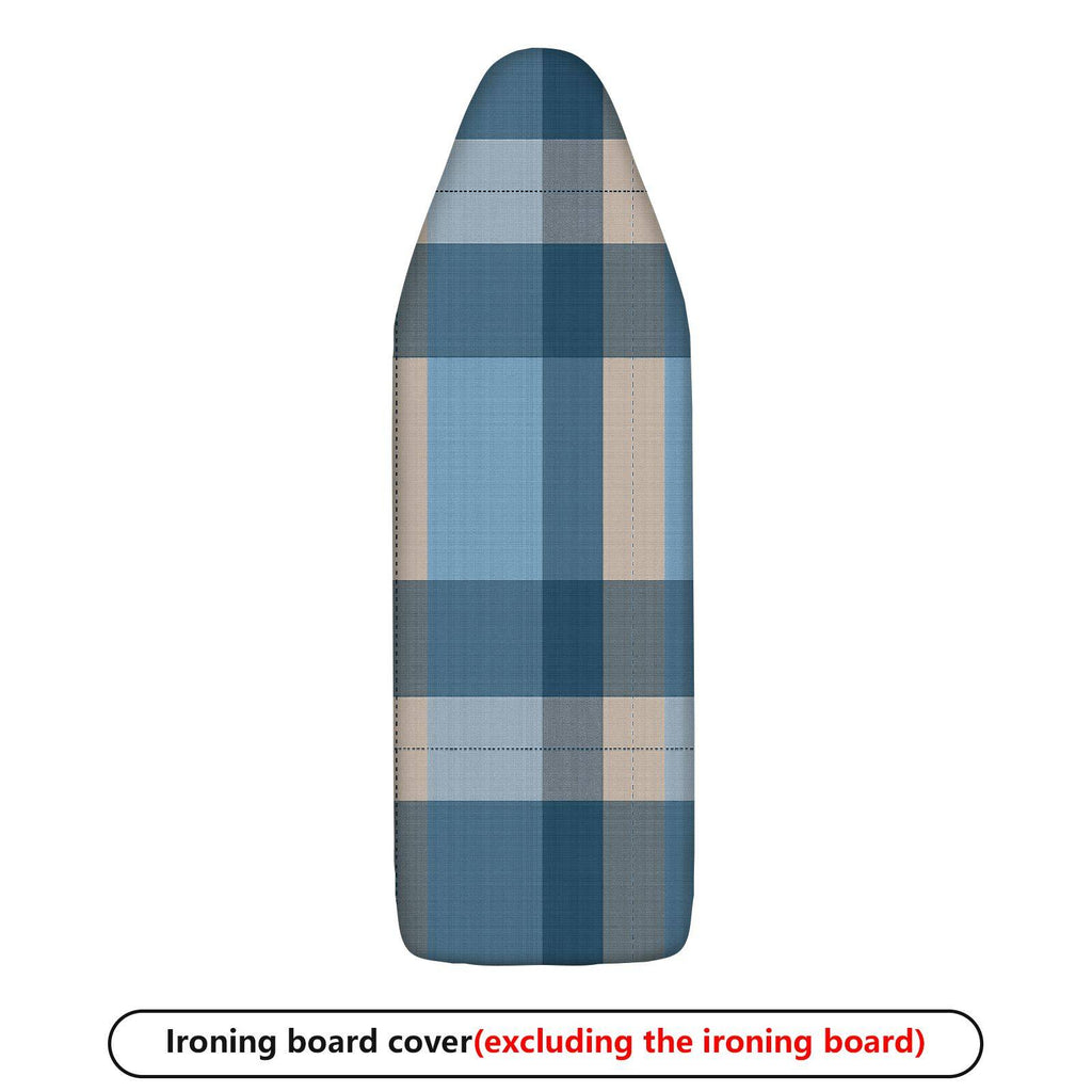 1-Piece Plaid Pattern Blue Beige Checkered  Ironing Board Cover, Universal Size, Without Board