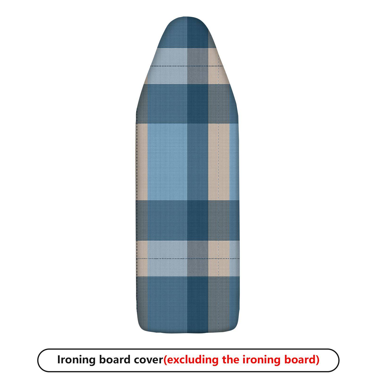 1-Piece Plaid Pattern Blue Beige Checkered  Ironing Board Cover, Universal Size, Without Board