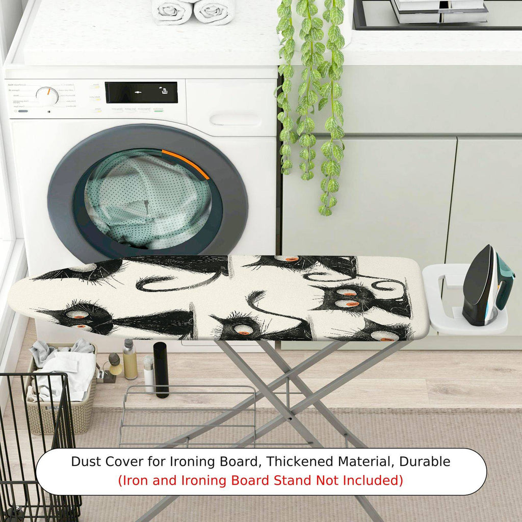 1-Piece Cat Pattern Black  Animal  Ironing Board Cover, Universal Size, Without Board