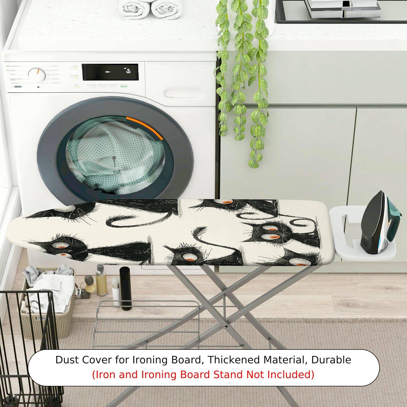 1-Piece Cat Pattern Black  Animal  Ironing Board Cover, Universal Size, Without Board