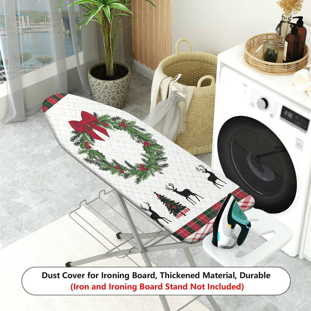1-Piece Christmas Red Bow Deer  Ironing Board Cover, Universal Size, Without Board