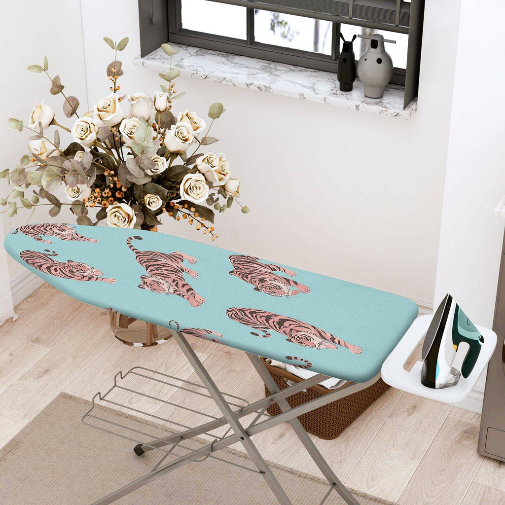 1-Piece Tiger Pattern Blue Animal Theme  Ironing Board Cover, Universal Size, Without Board