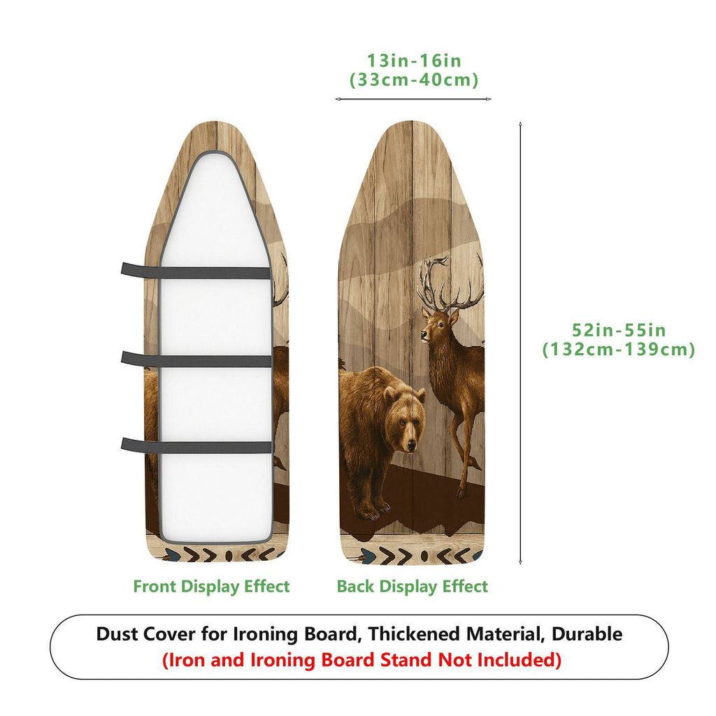 1-Piece Nature Animal Bear Deer  Ironing Board Cover, Universal Size, Without Board