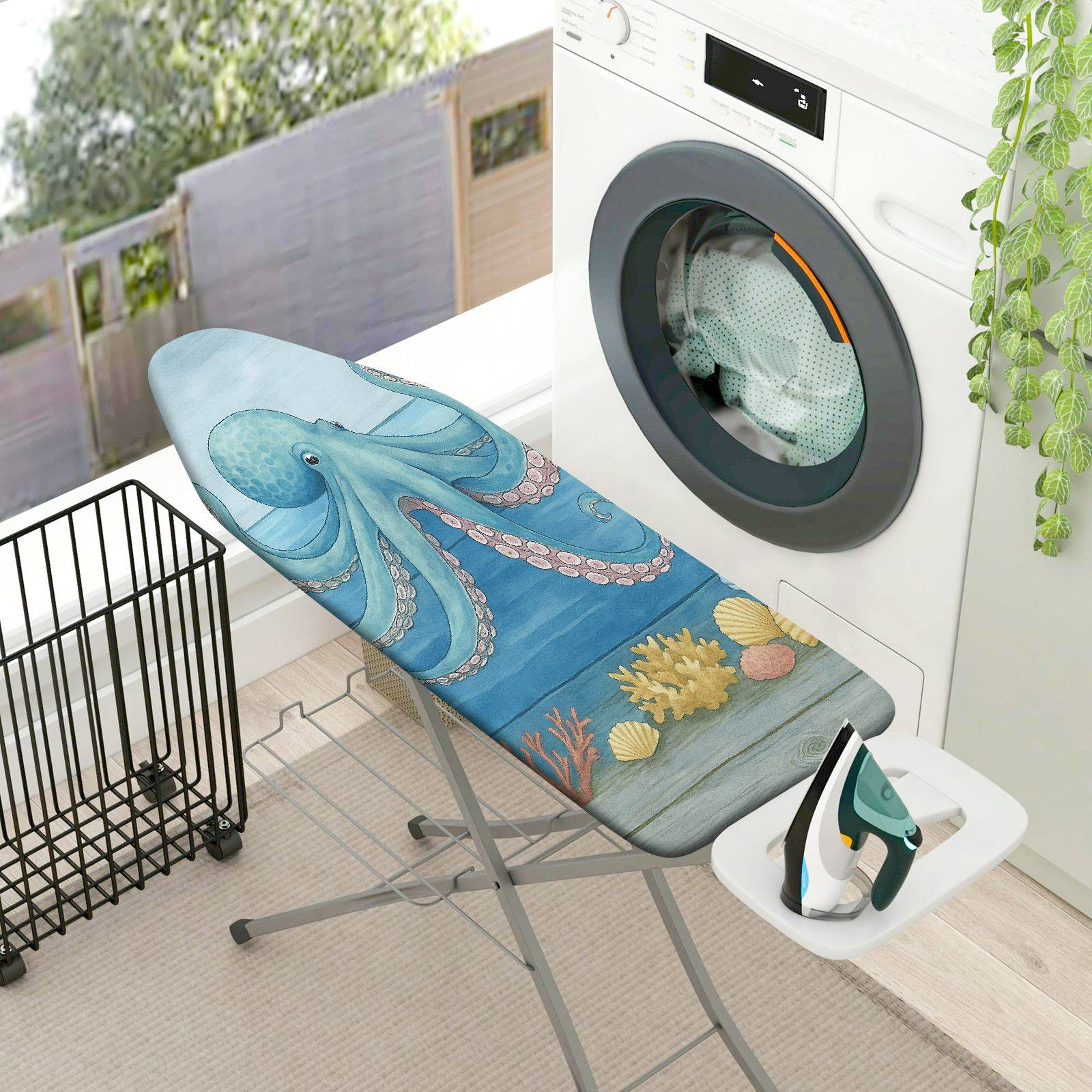 1-Piece Ocean Octopus Underwater  Ironing Board Cover, Universal Size, Without Board