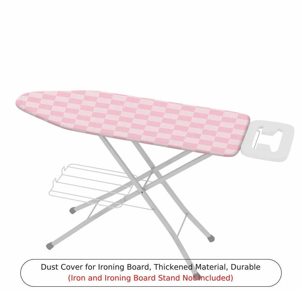 1-Piece Checkered Pink Pattern Decorative  Ironing Board Cover, Universal Size, Without Board