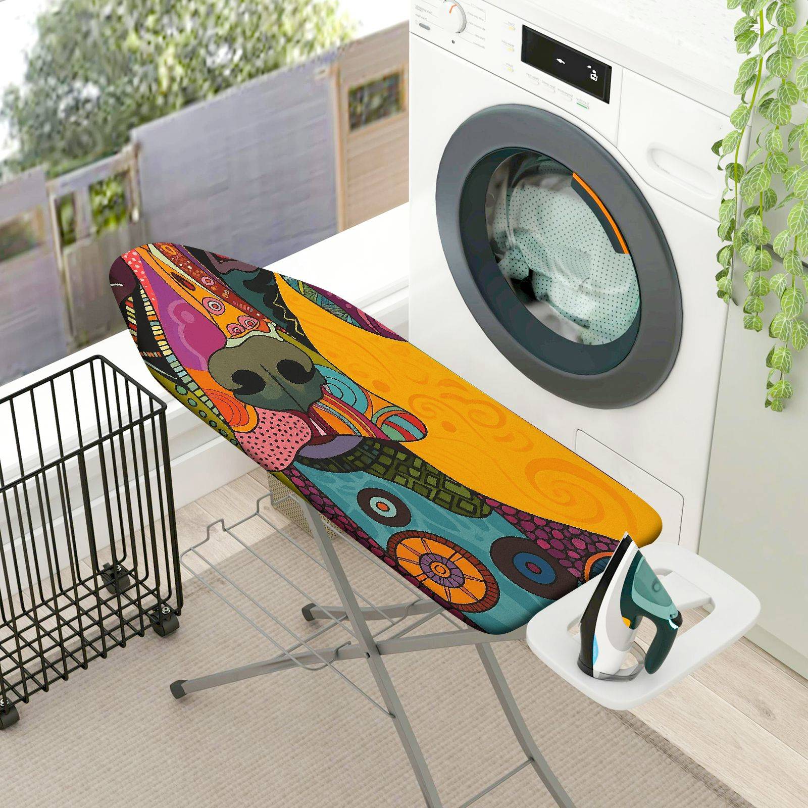 1-Piece Abstract Multicolor Pattern Art  Ironing Board Cover, Universal Size, Without Board