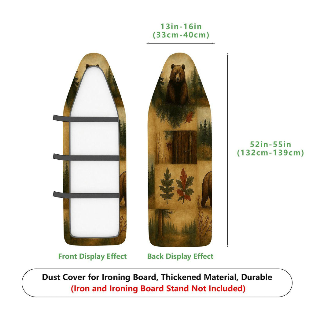 1-Piece Rustic Forest Animal Log  Ironing Board Cover, Universal Size, Without Board