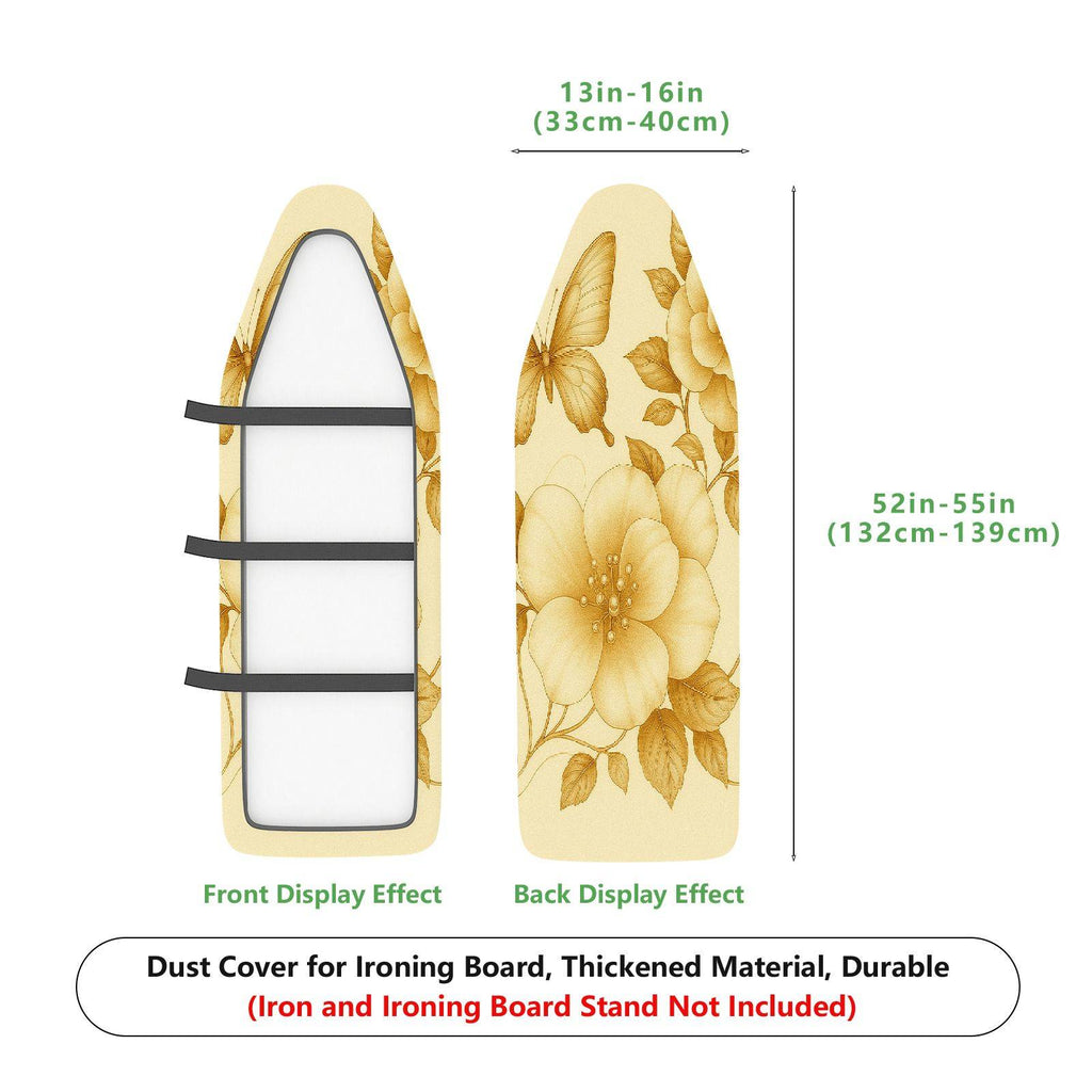 1-Piece Floral Beige Gold  Ironing Board Cover, Universal Size, Without Board