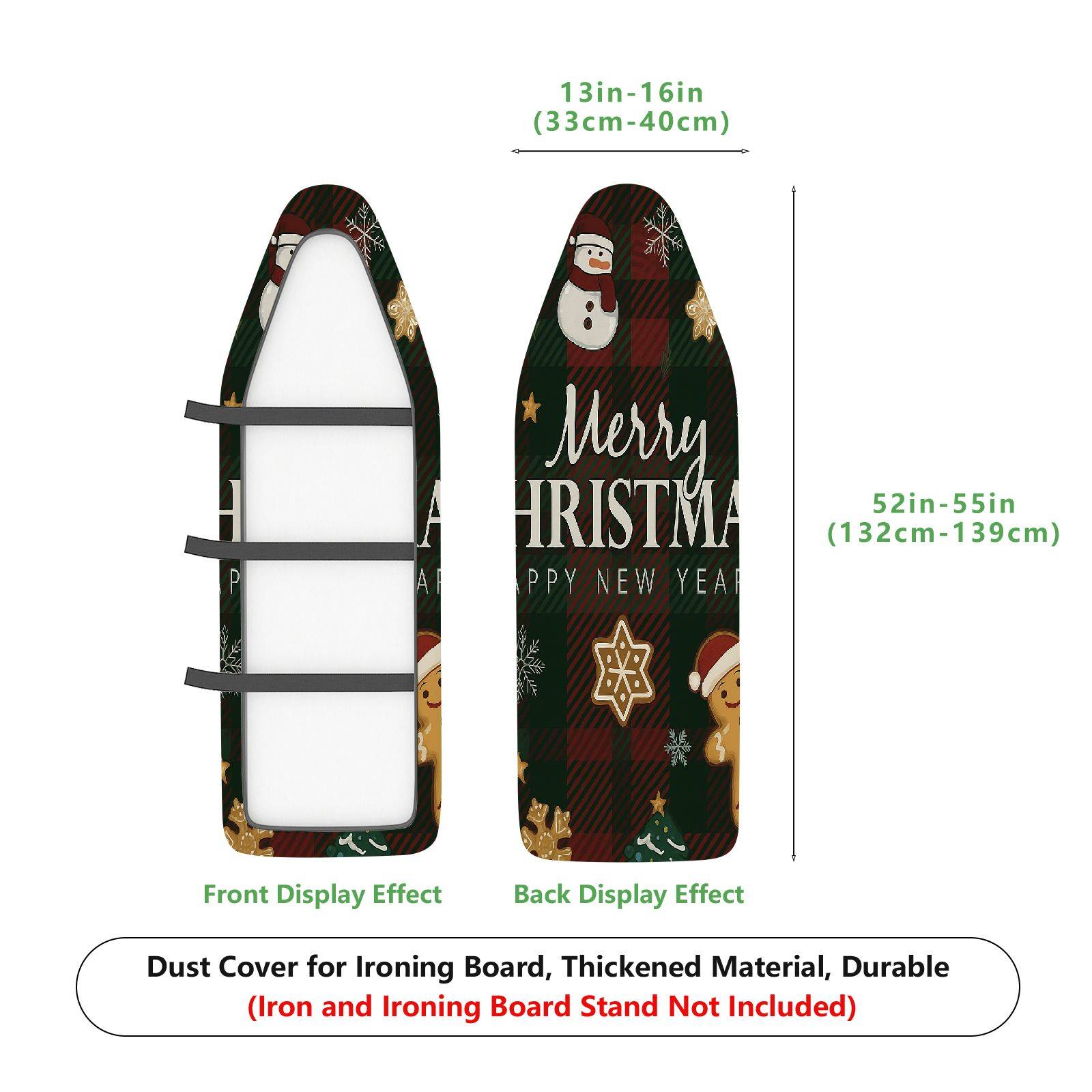 1-Piece Christmas Santa Gingerbread  Ironing Board Cover, Universal Size, Without Board