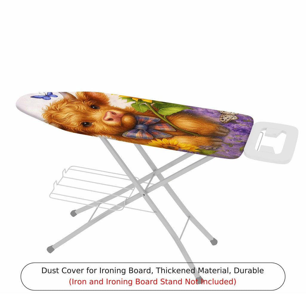 1-Piece Cow Art Floral Animal  Ironing Board Cover, Universal Size, Without Board